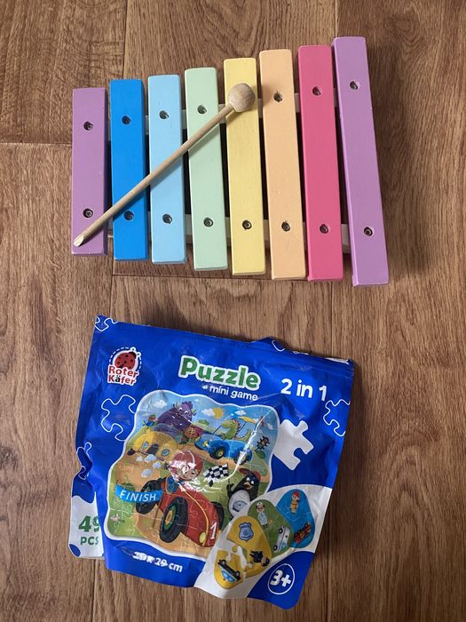 Розвиваючі іграшки пазли тварини ксилофон