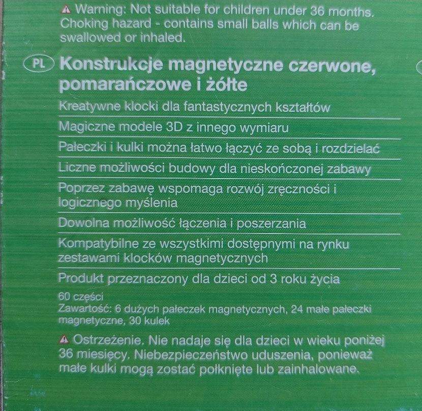 Nowe klocki konstrukcyjne pałeczki konstrukcje magnetyczne 60 geomag