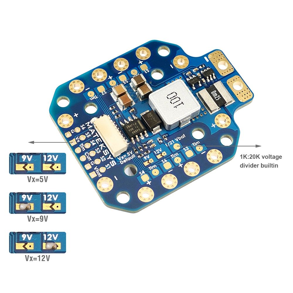 Плата распределения питания fpv Matek PDB-HEX, 12S compatible