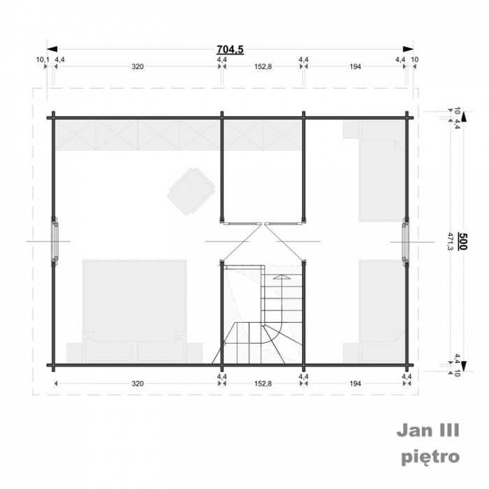 Drewniany Dom Letniskowy JAN III 65 + 27 M2