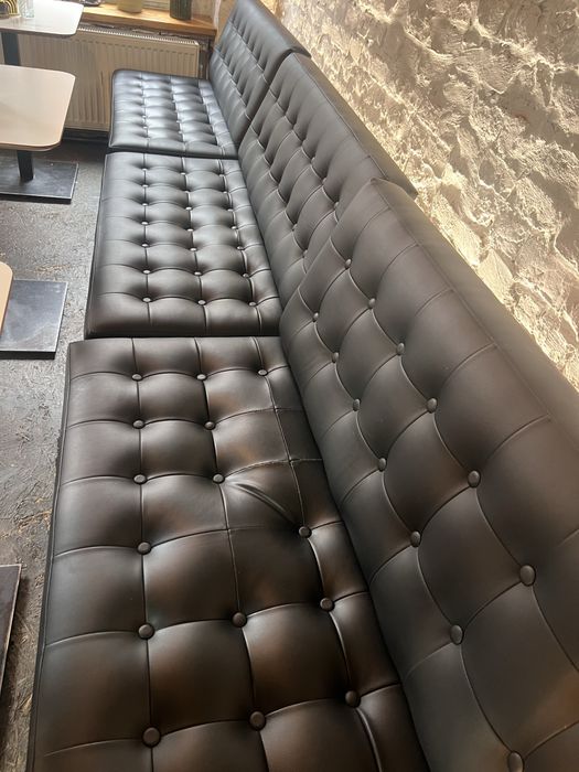 Kanapa na palecie skurzana reczna robota