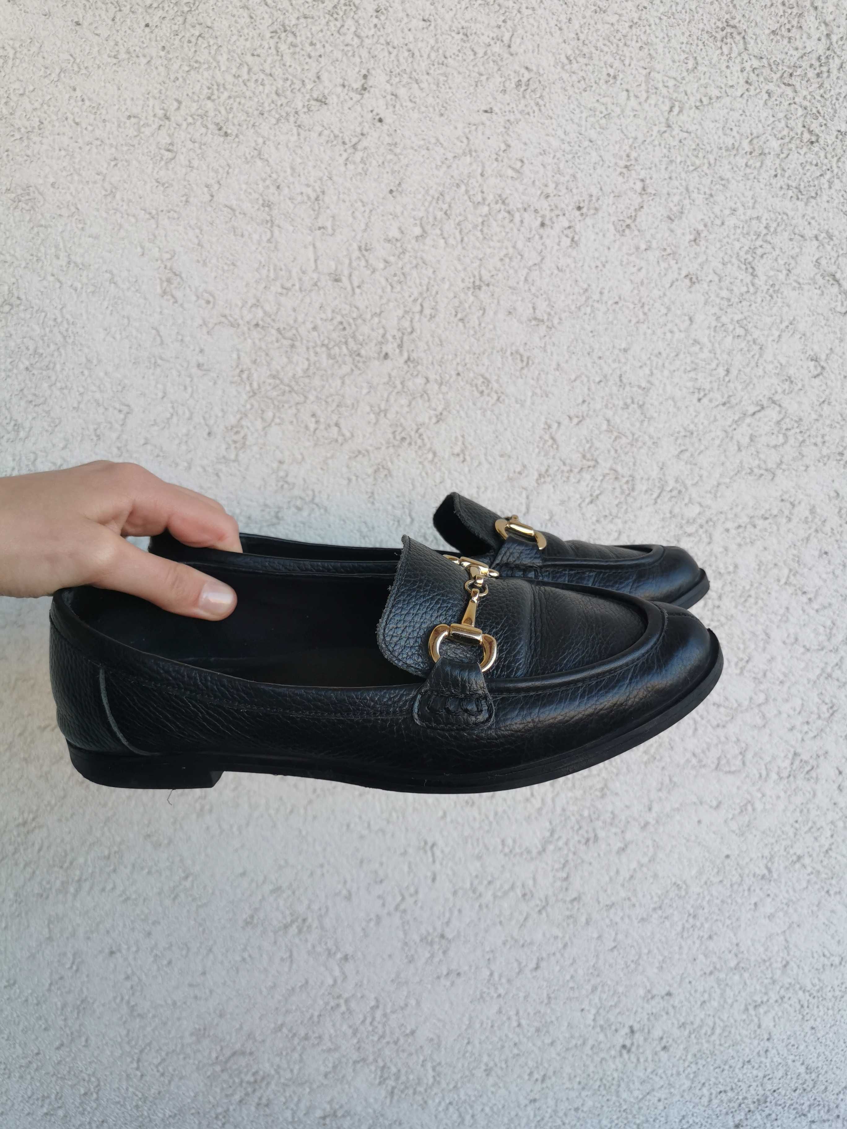 RYŁKO Półbuty loafersy skórzane mokasyny 38 38,5 39 - 25cm