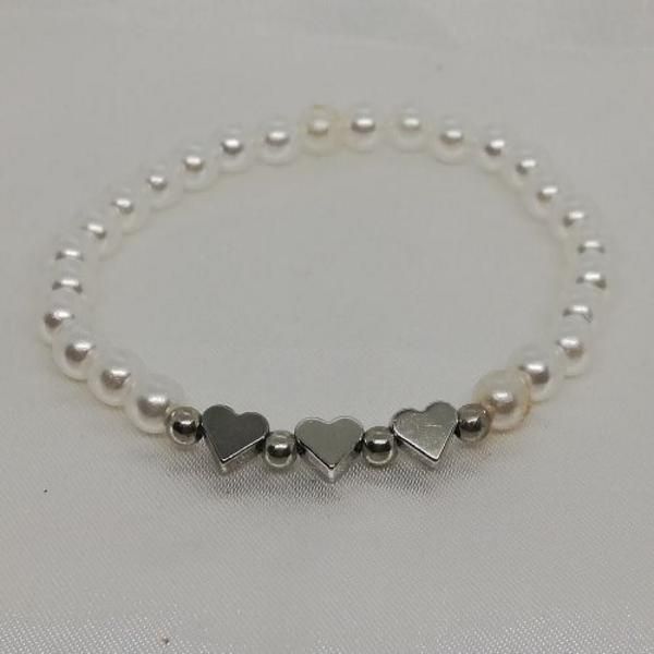 Pulseira Coração de Pérola - Ref.:pecp43