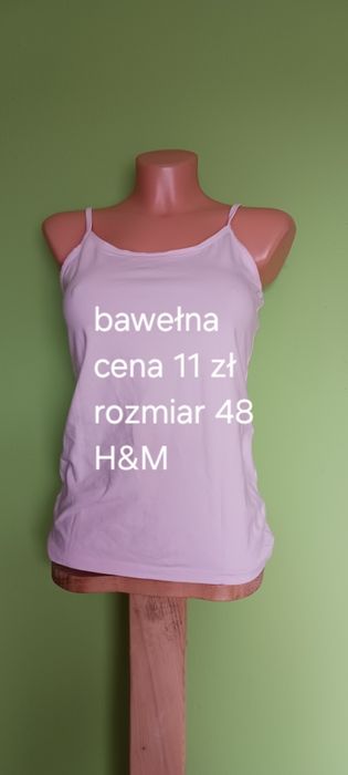 Bladoróżowy bawełniany topik H&M rozm.38