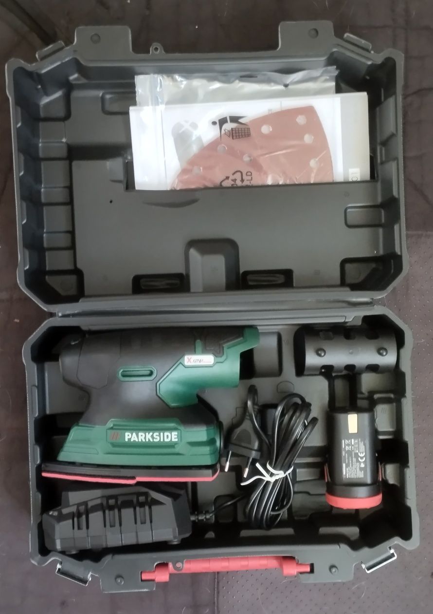 Lixadora multifunções Parkside bateria e carregador 12V
