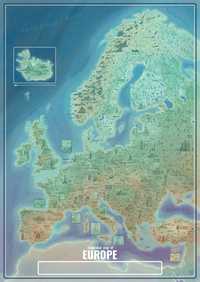 illumaps Mapa Europy 59 x 84 cm ilustrowana Jędrzej Nyka