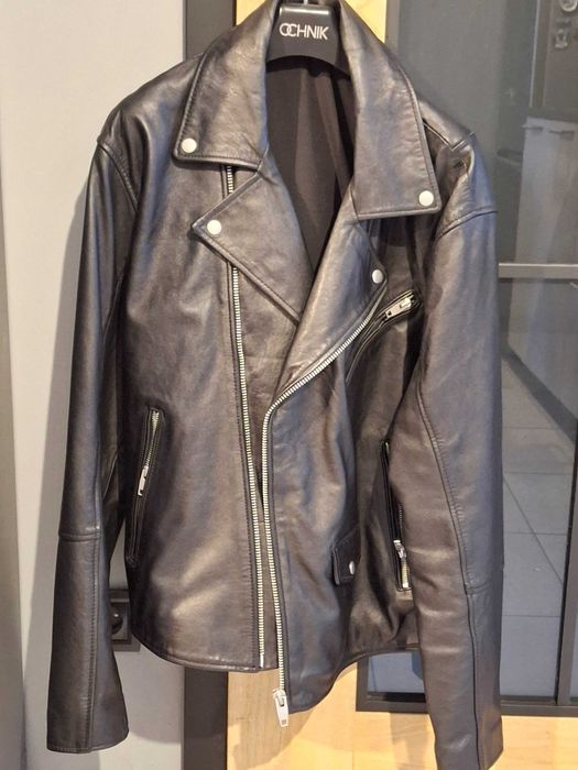 ZARA Skórzana kurtka motocyklowa ramoneska XL