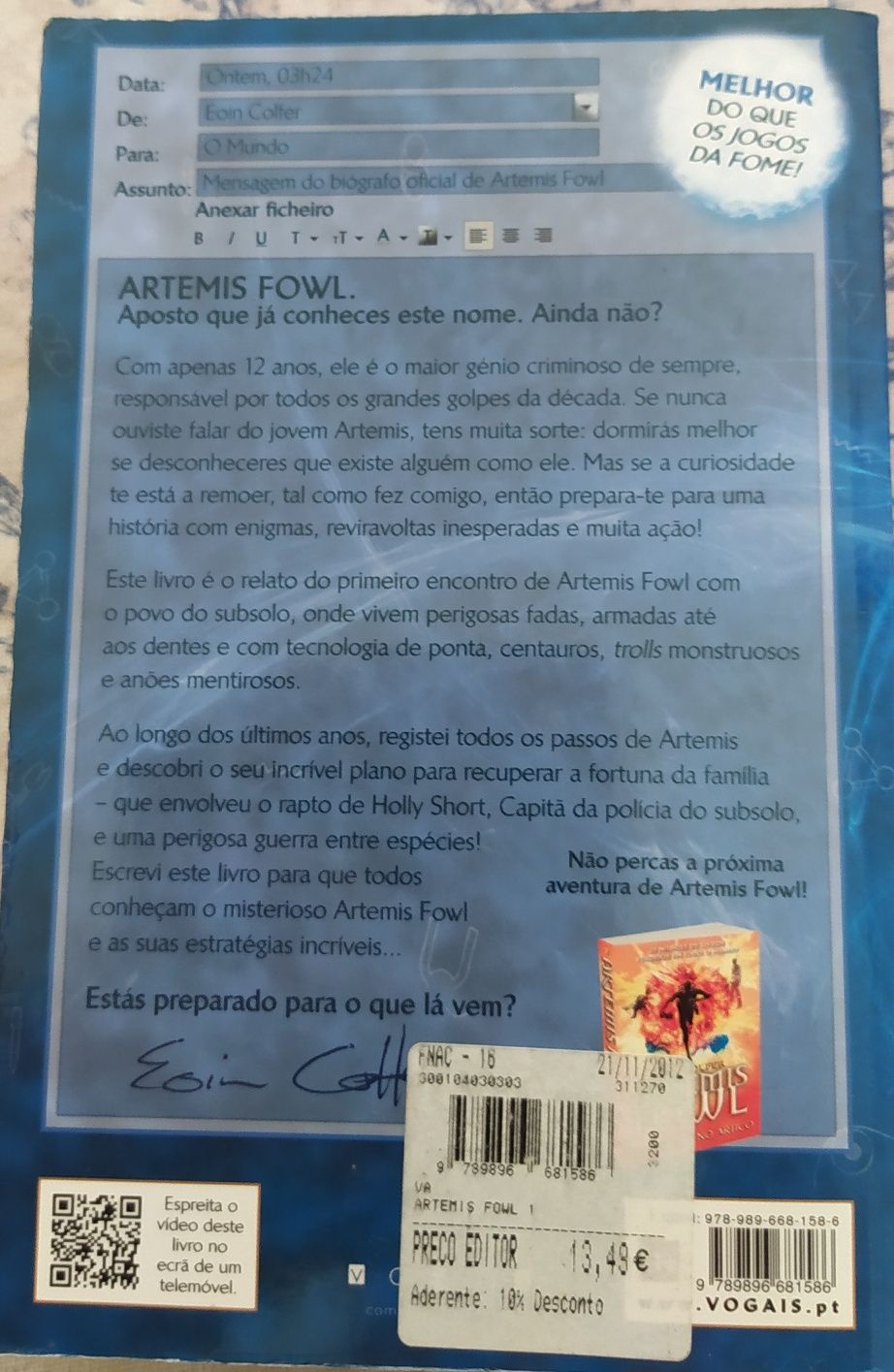 Artemis Fowl livros de coleção