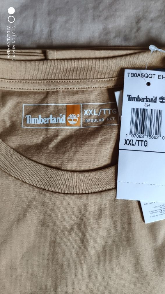 Timberland piaskowy jasnobrązowy t-shirt rozm XXL
