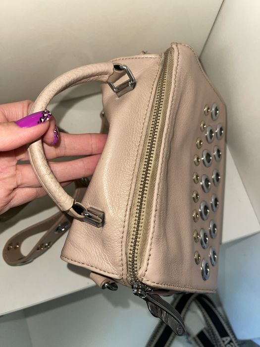 Шкіряна сумка ,сумочка з натуральної шкіри пудрового,бежевого кольору