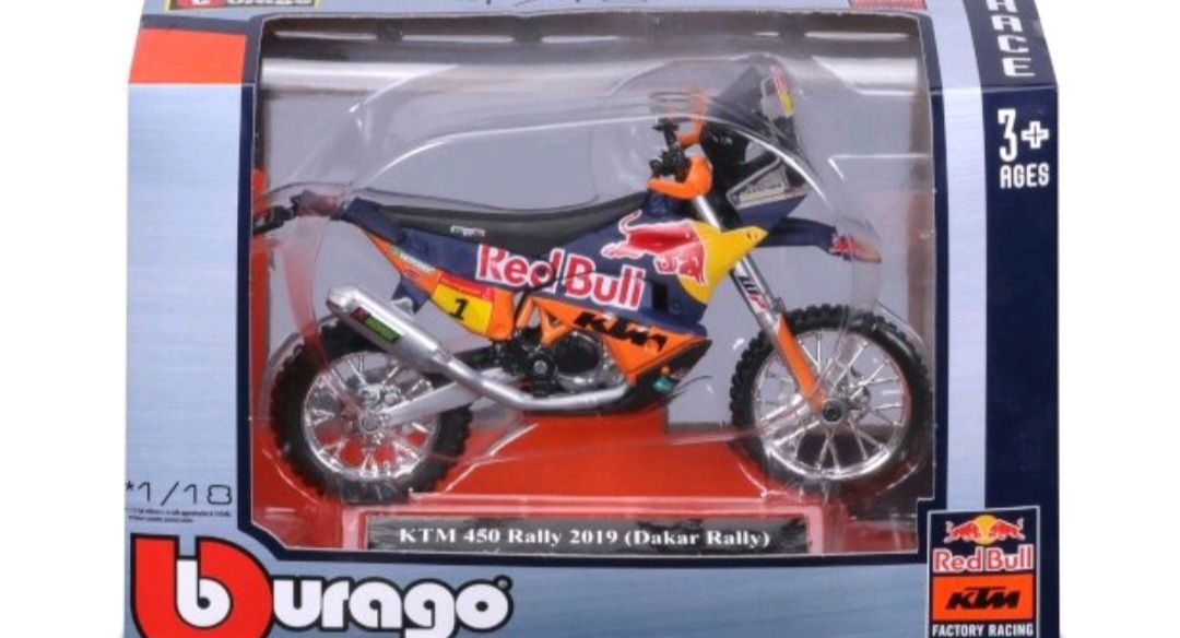 Bburago motor Red Bull KTM 450 Rally (Dakar Rally),skala 1:18