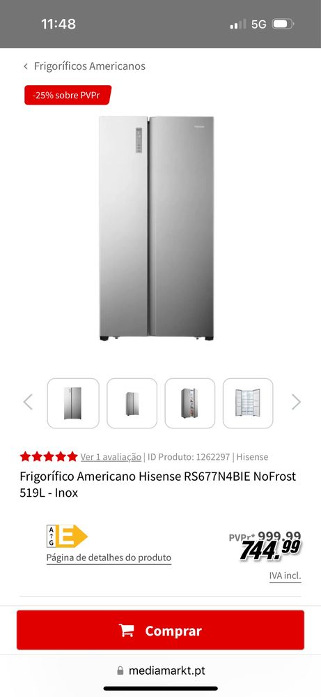 Frigorifico americano Hisense