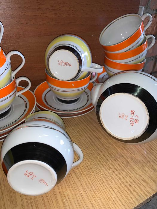 Сервиз Радиоволны Барановка 11 персон посуда чашка сахарница молочник