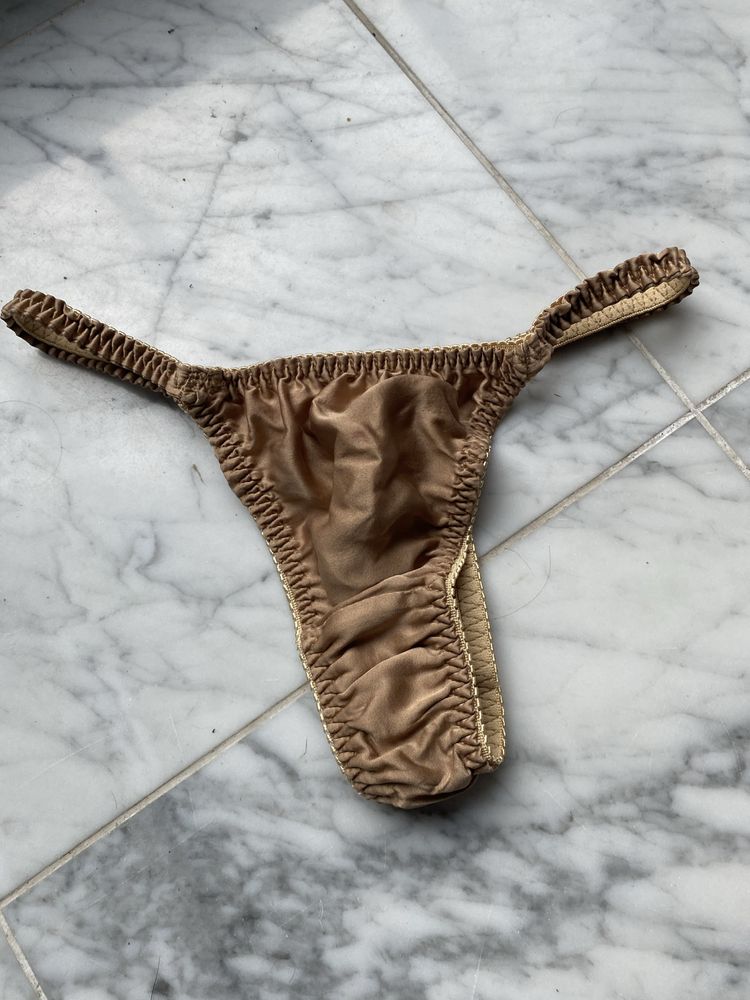 Stringi 100% jedwab morwowy beż