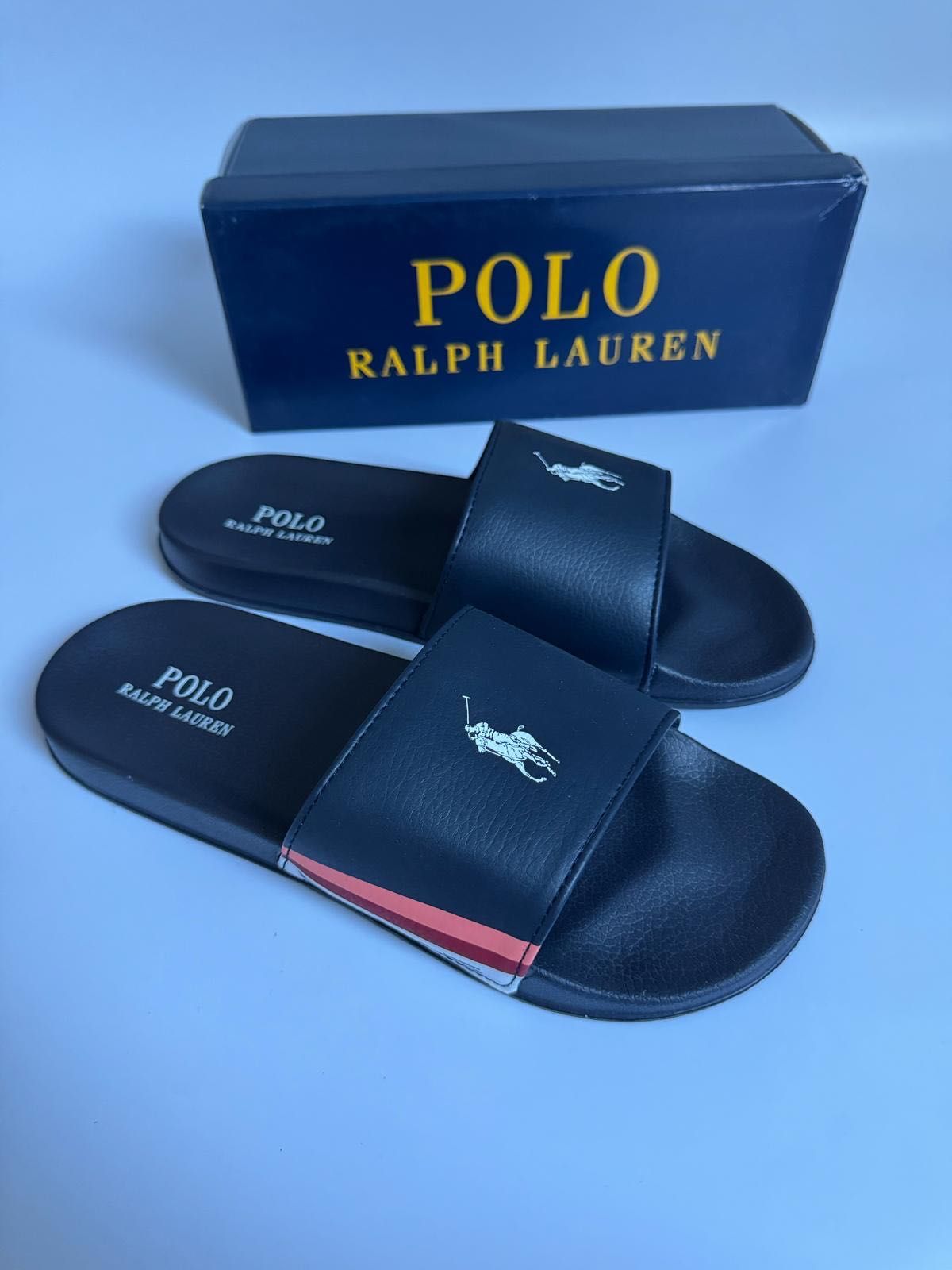 Nowe POLO RALPH LAUREN klapki granatowe 39,5
