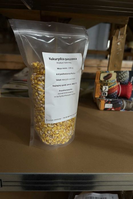 Kukurydza Paszowa 1kg – Naturalna, w praktycznym doypacku