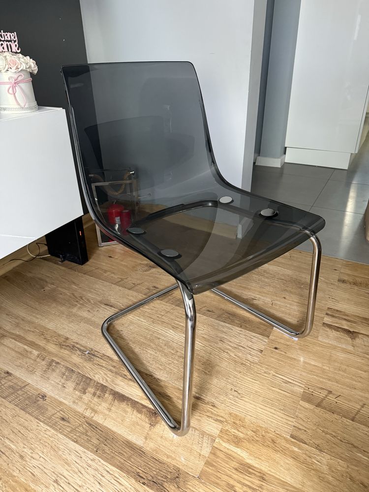 Ikea 4sztuki krzesla Tobias przezroczysty /chrom