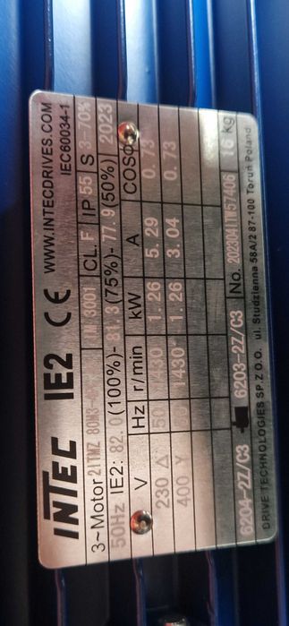 Napęd motoreduktor 1,26kW z falownikiem