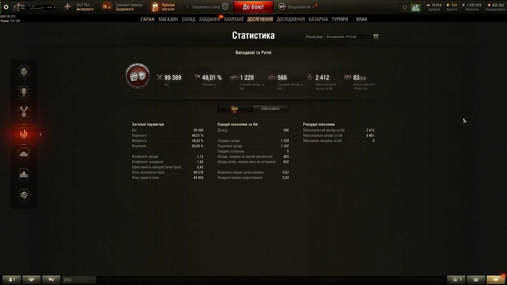 Акаунт World of Tanks