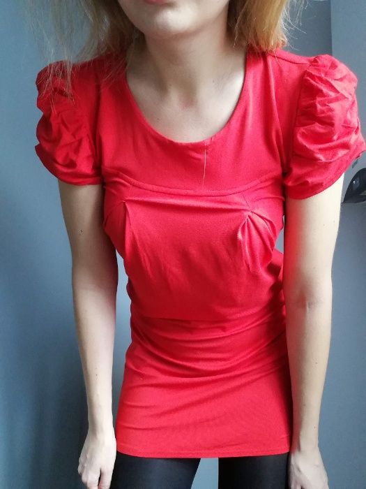 Czerwona sukienka Orsay rozmiar M krótki rękaw