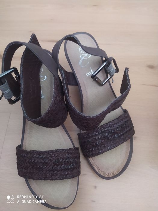 Nowe Buty 37 brązowe code sandały sandałki na koturnie