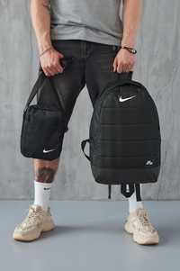 Комплект рюкзак чорний Nike спортивний+сумка барсетка у подарунок!