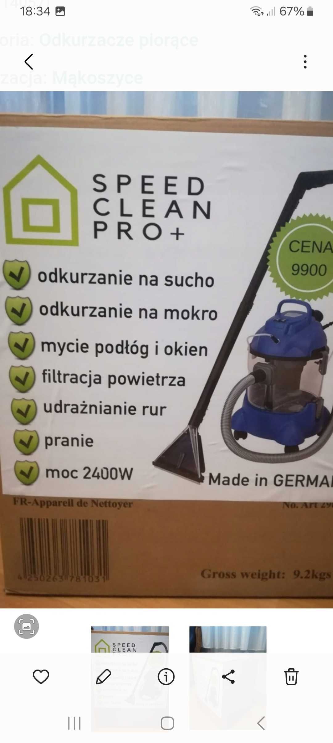 Odkurzacz na sucho i mokro Nowy