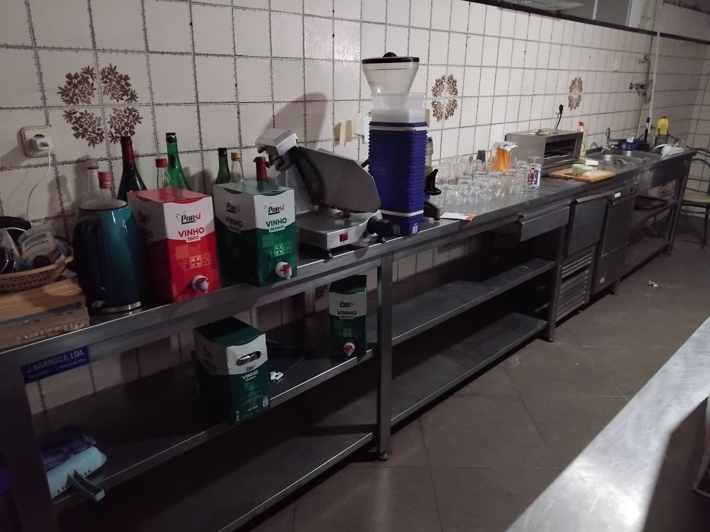 Bancada de inox cafetaria