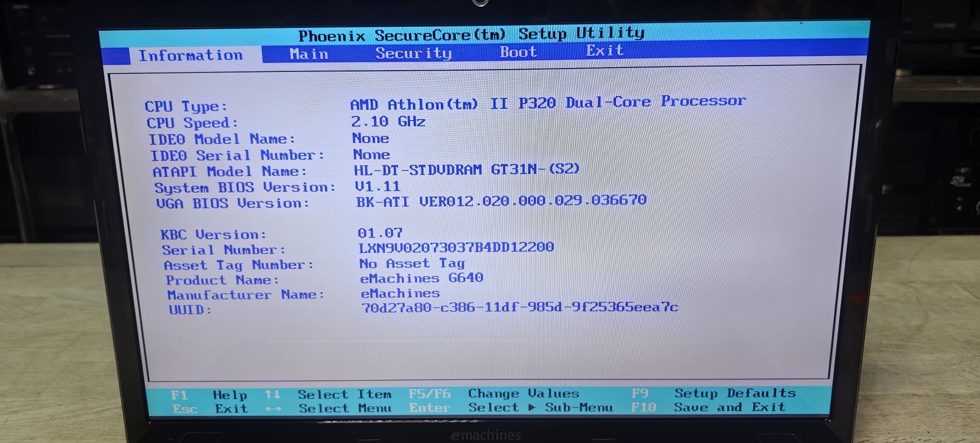 Ноутбук Emachines G640G/Athlon II P320/Ram 4Gb /HDD No /Video 512mb HD