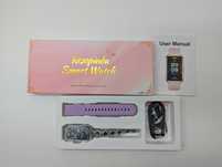 Smartwatch damski Resopinda G301 z monitorem zdrowia srebrny/zielony