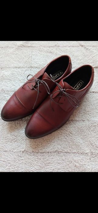 Buty męskie wizytowe do garnituru eleganckie brązowe