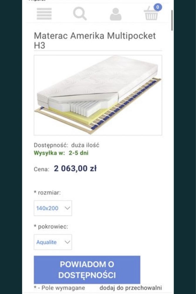 Zestaw 140x200 łóżko + materac + stelaż z górnej półki MKFoam