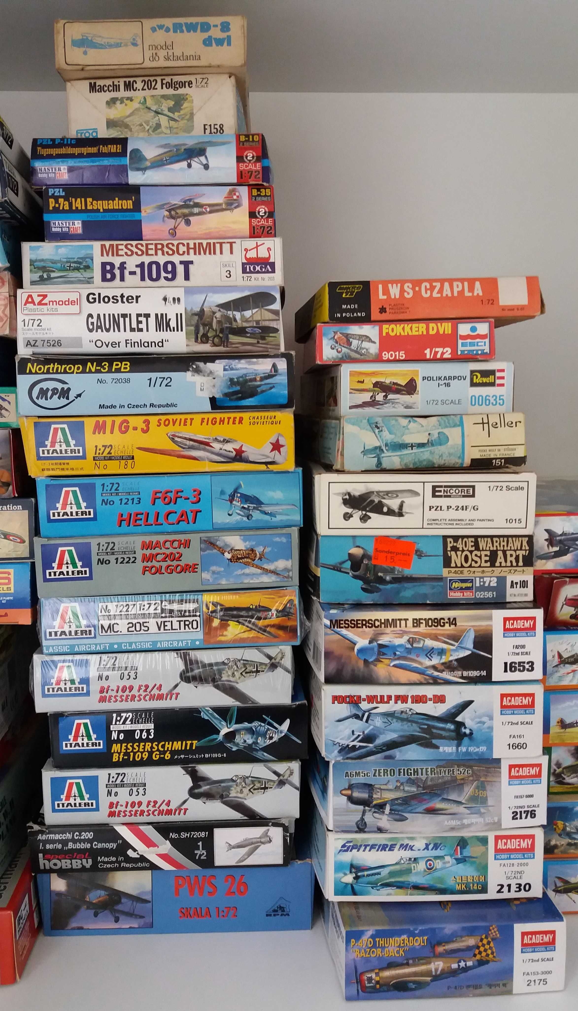 Modelos de aviões. Kits. Escala 1/72. IIGM