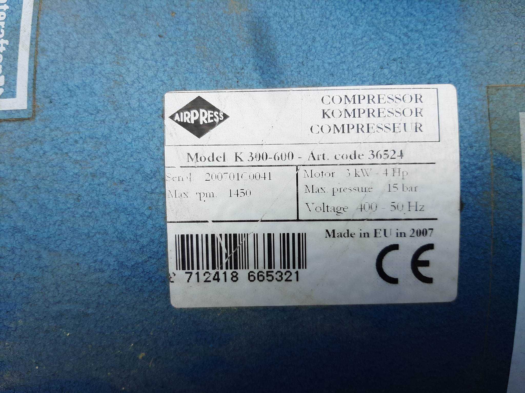 Kompresor Airpress  K 300 600             300L 400V 15BAR