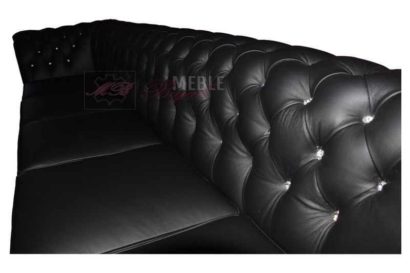 Sofa Pikowana CHESTERFIELD Winchester -5 os. 320 CM ! SKÓRA NATURALNA