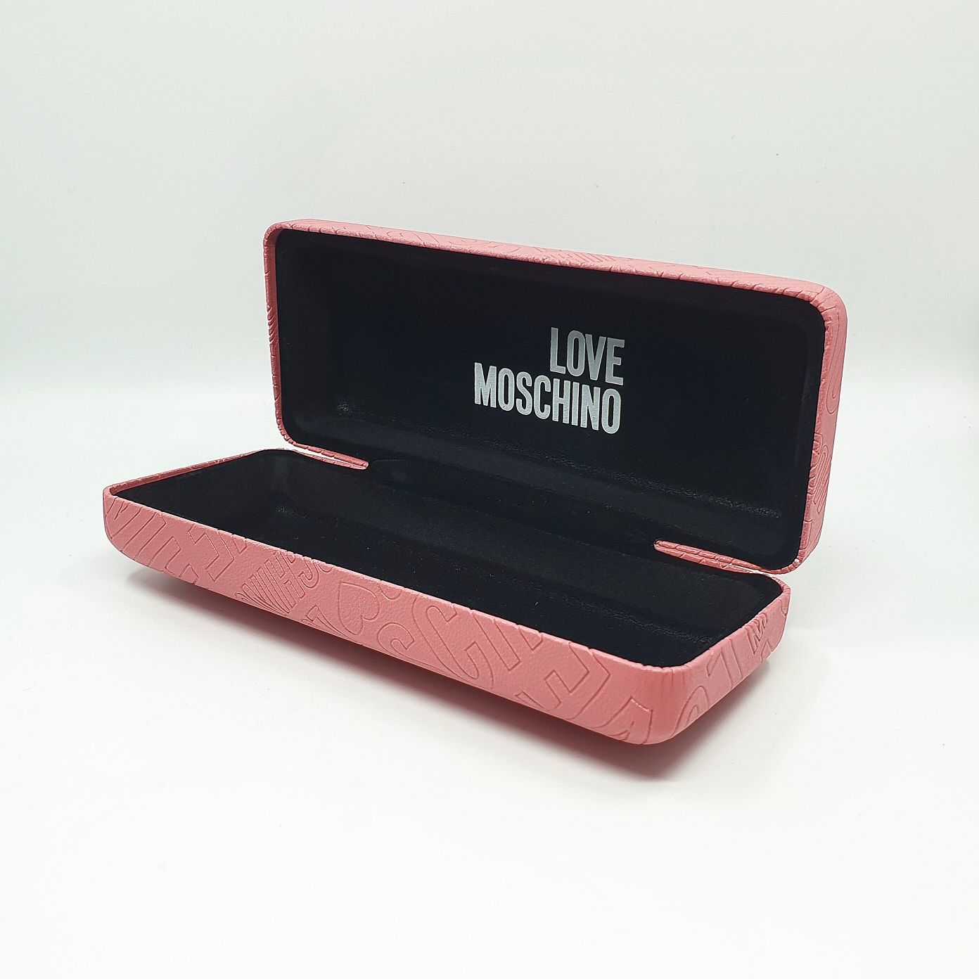 Różowe etui na okulary Love Moschino + oryginalna ściereczka