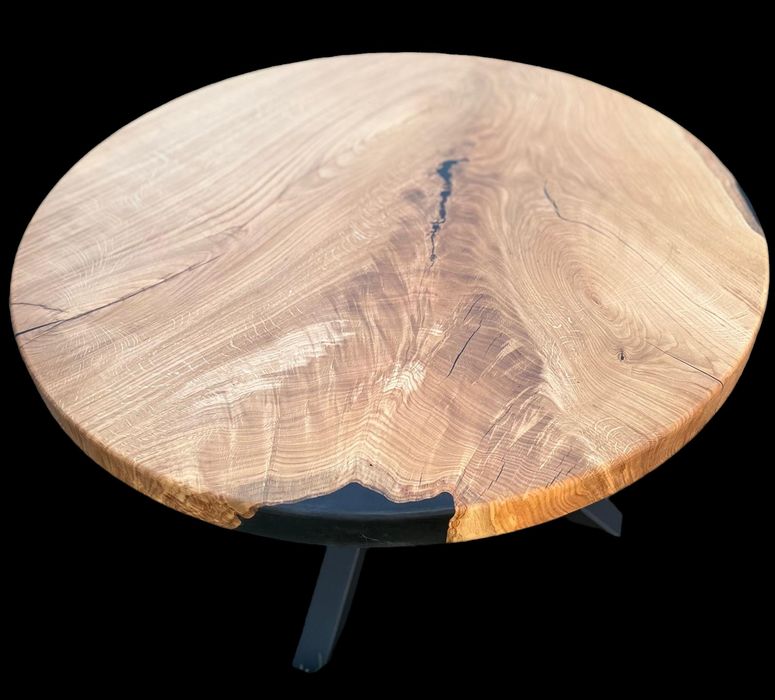 Monolit dębowy stolik kawowy  loft  żywica