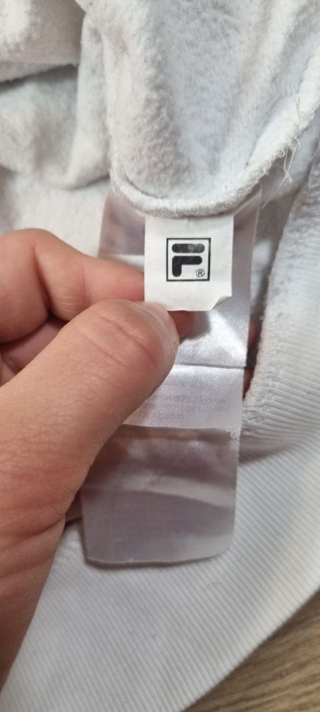 Bluza męska Fila, z kapturem, hoodie, biała, logo