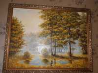 Картина олійними фарбами "Осінь" 1,03 х0.78 м | картина маслом "Осень"