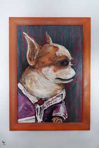 Obraz Chihuahua 34.5 cm x 49 cm farby olejne