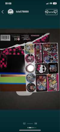 Blok kolorowy maly z naklejkami zestaw  monster high