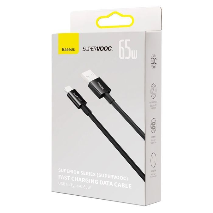 Baseus Superior Series kabel SUPERVOOC USB-A do USB-C 65W 1m czarny