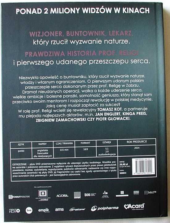 RELIGA Biografia - Kortko, Watoła + DVD BOGOWIE - Tomasz Kot AUTOGRAF