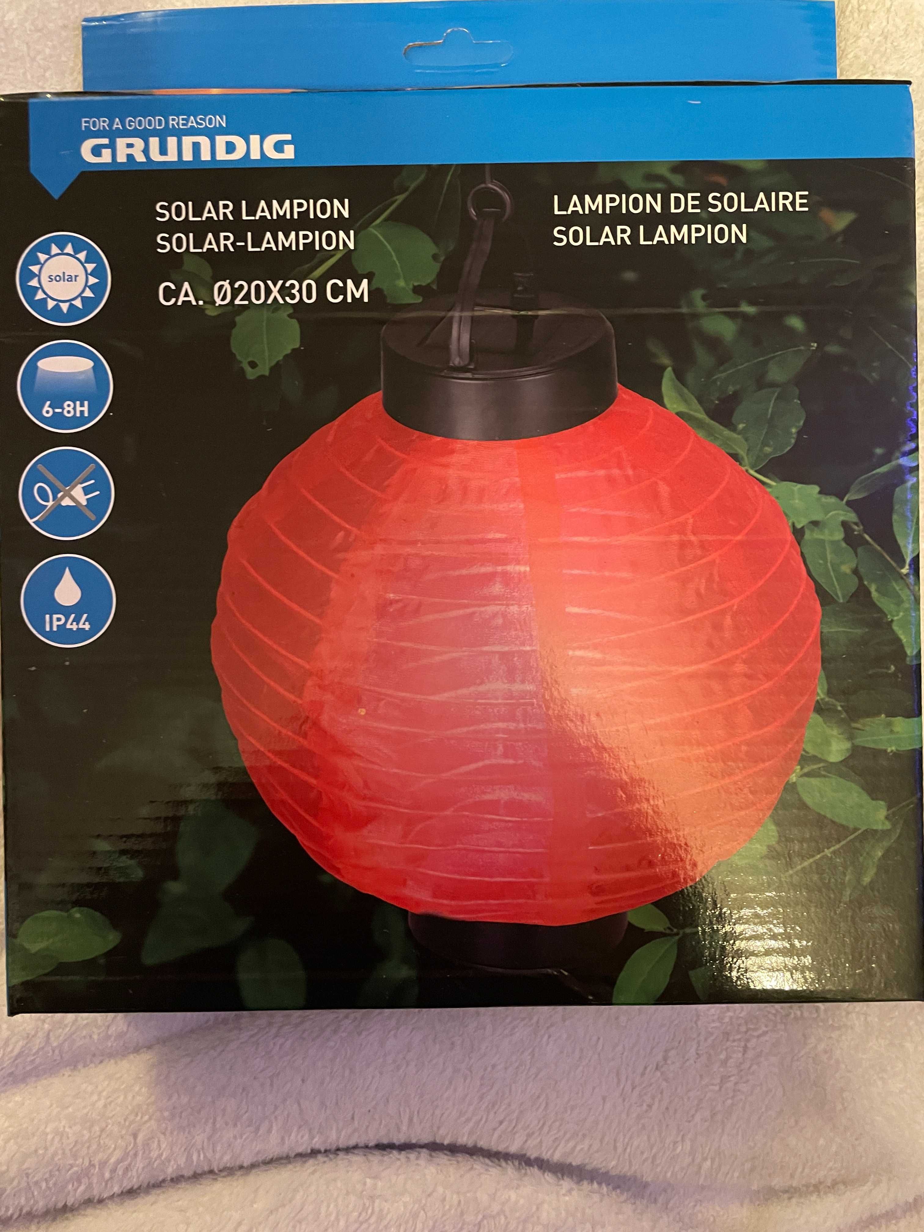 LAMPION solarny - czerwony