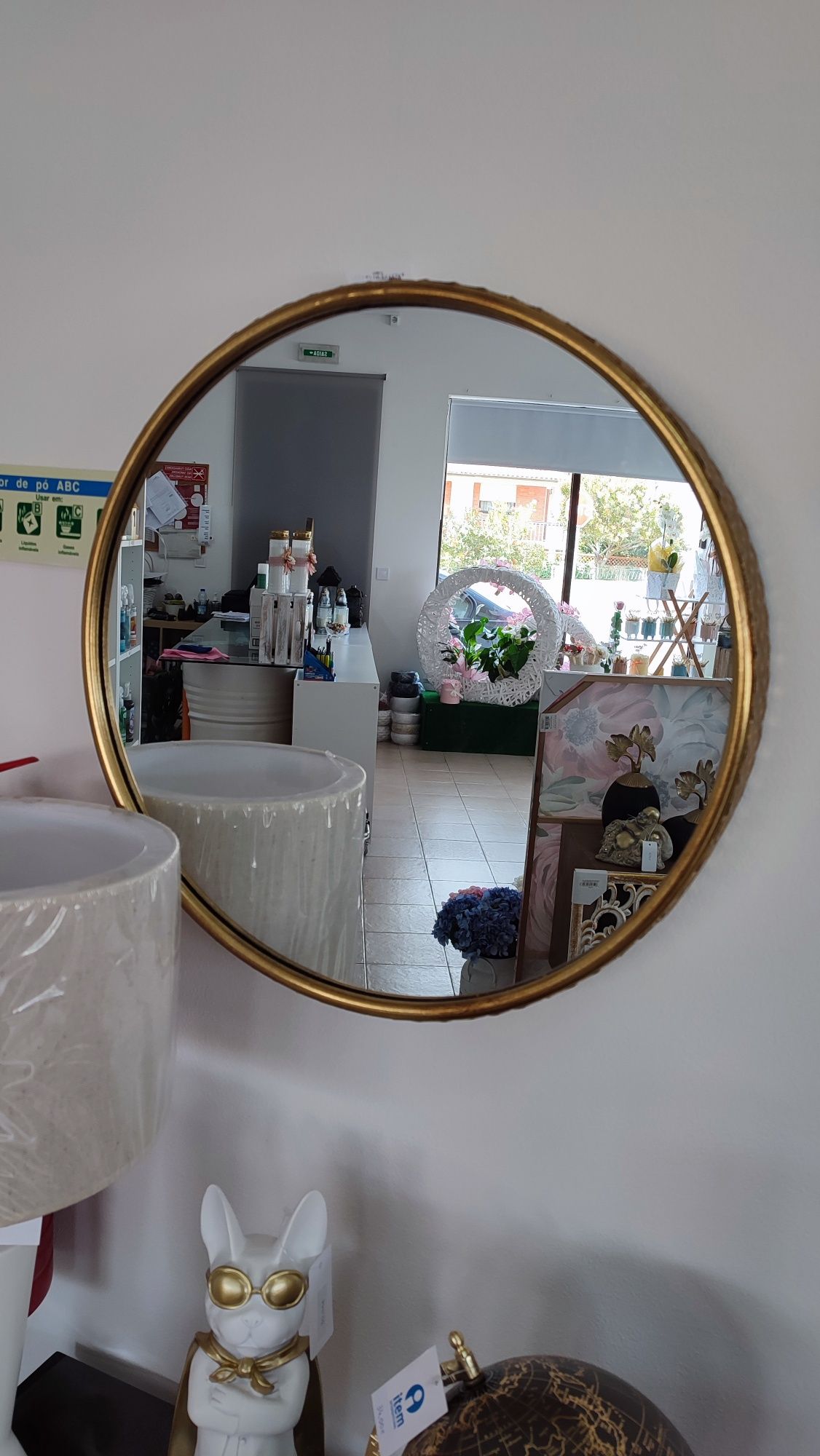 Espelho Redondo em Metal 50cm ( Novo )
