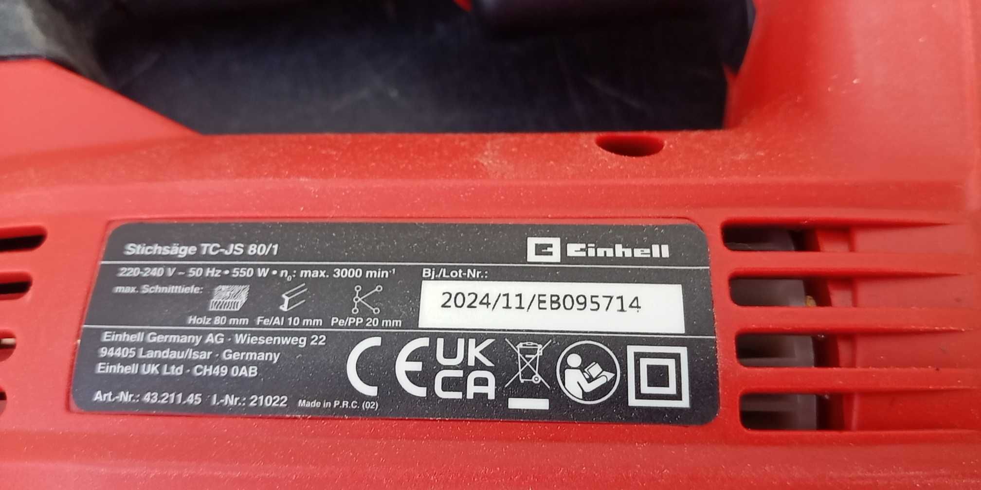 TC-JS 80/1 Wyrzynarka EINHELL 550W, 230V