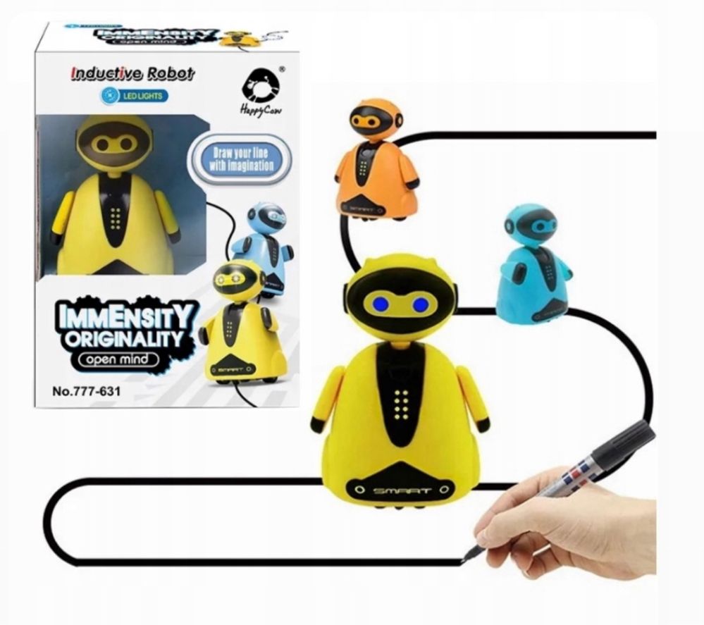 INTELIGENTNY ROBOT zabawka zdalnie sterowana PODĄŻA za MARKEREM dzieci