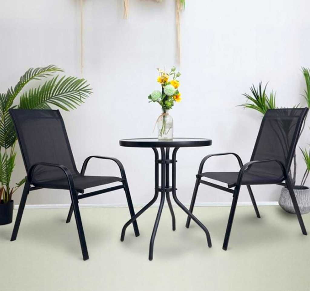 Zestaw mebli ogrodowych, stół i 2 krzesła komplet 3 el.