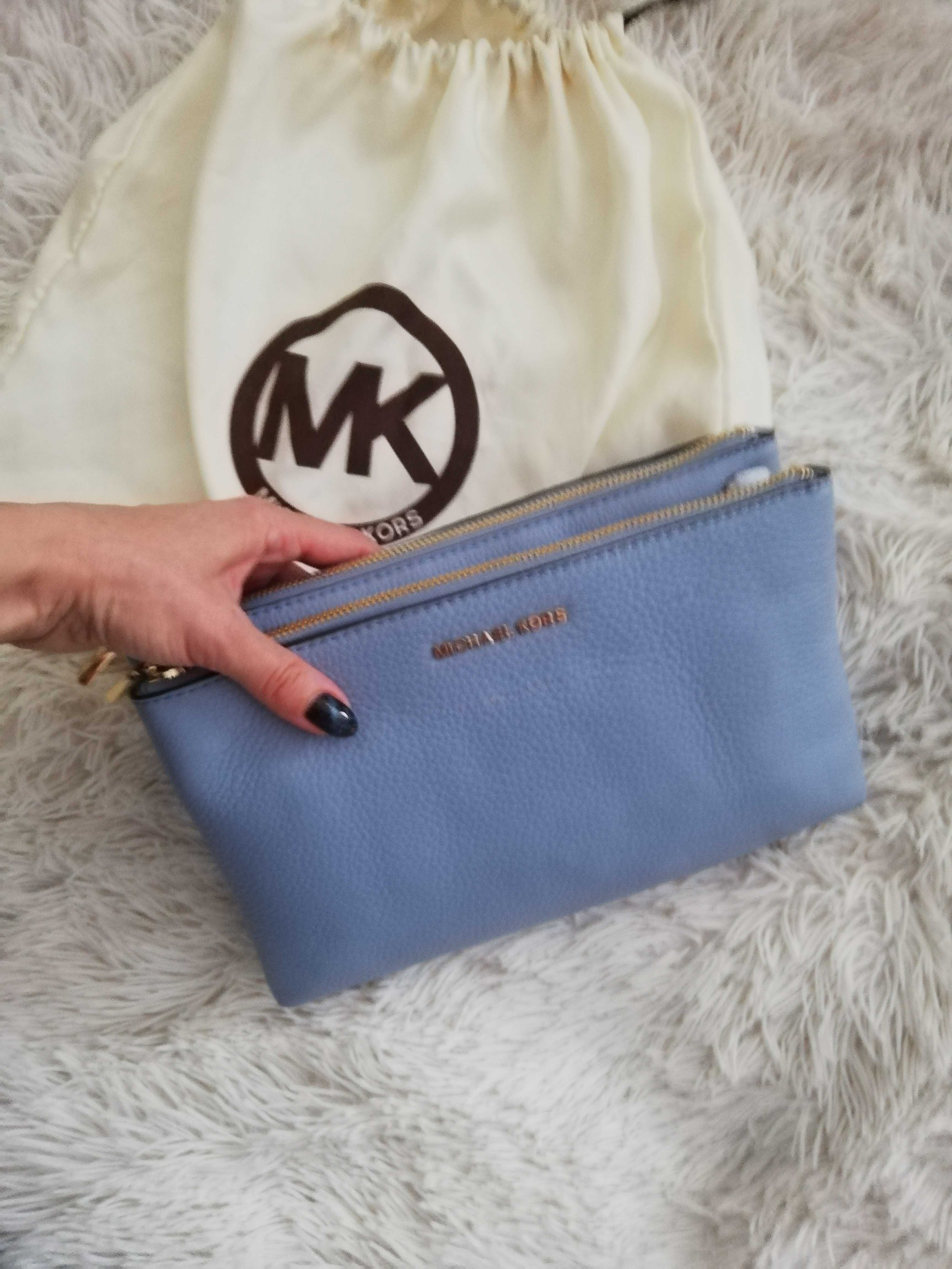 torebka Michael Kors skórzana niebieska crossbodies podwójna