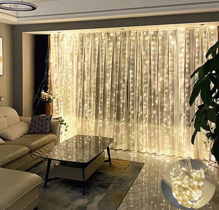 Гірлянда штора (завіса) світлодіодна, теплого кольору